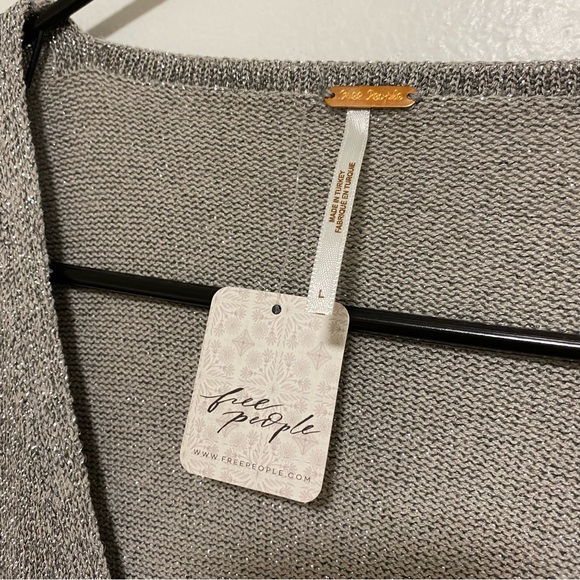 Free People Emmaline Shimmer Sparkly Large Cardigan - Picture 3 of 10